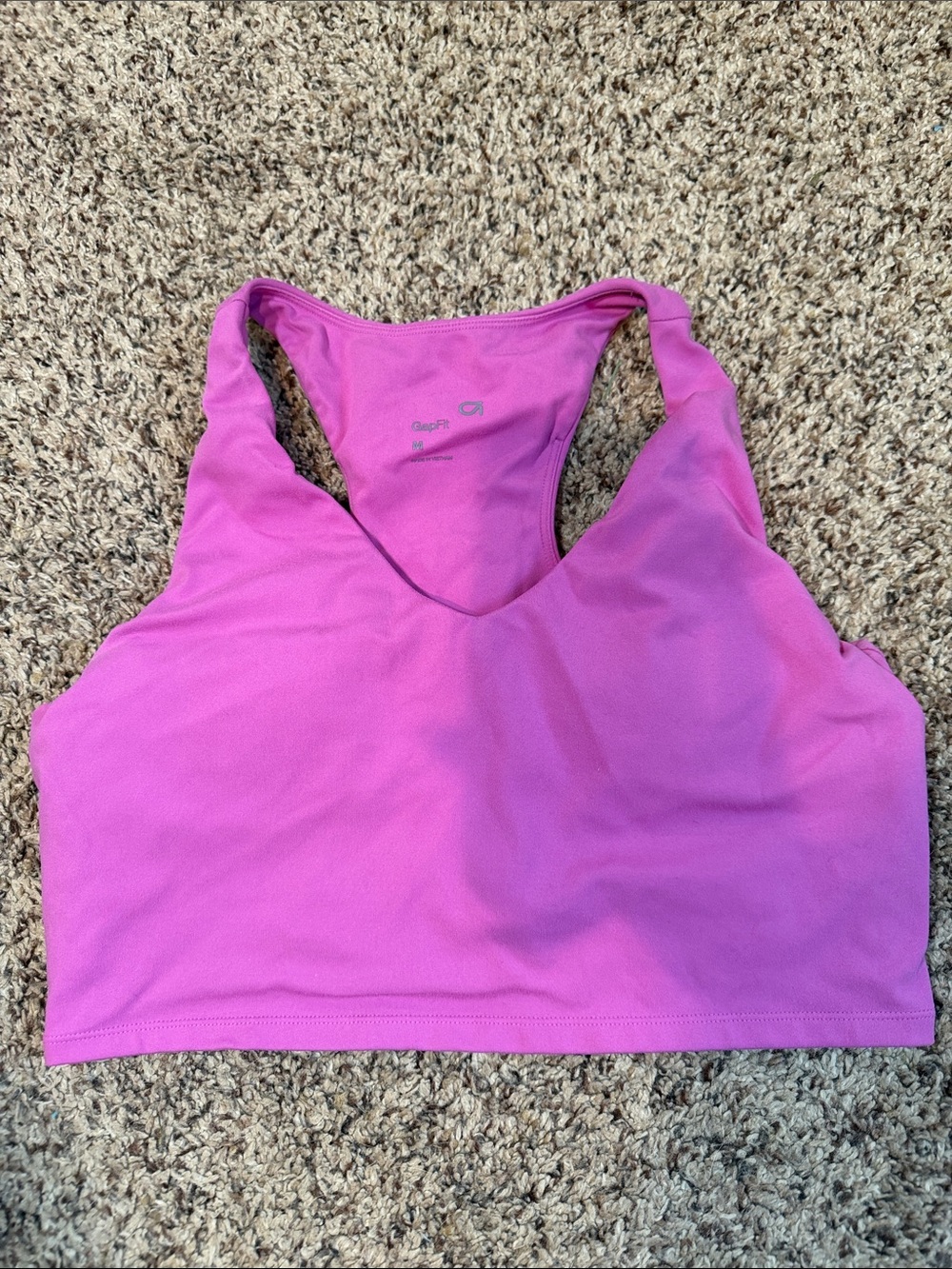 GAP Bright Pink Racerback Built In Bra Tank